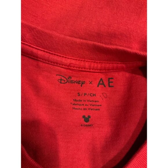 Disney x AE Red Mickey Mouse Disney Fireworks Crew Nech T-Shirt, Size Small - Picture 7 of 7
